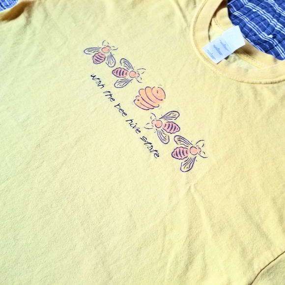 Vintage Hippie Tee Utah The Bee State Yellow Sparkly Graphic Tee Size Large - Picture 3 of 7